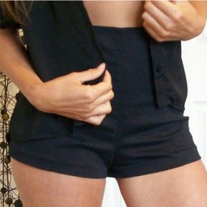 NWOT Zara High Waist Cheeky Black Shorts Small